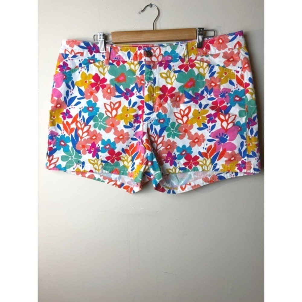St Johns Bay Womens‎ Plus Size 18 Floral Shorts Artsy Casual Dopamine Spring